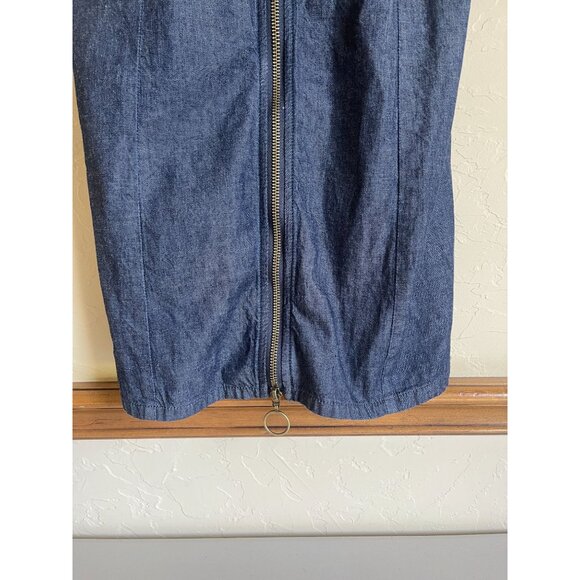 New! Free People Marjorie Denim Mini Dress Size Small Dark Wash Sleeveless Zip F - Picture 7 of 9